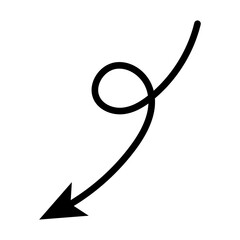 Hand Arrow Pointing Direction Line Icon. Simple Doodle Stroke Arrow Vector.