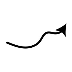 Hand Arrow Pointing Direction Line Icon. Simple Doodle Stroke Arrow Vector.