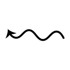 Hand Arrow Pointing Direction Line Icon. Simple Doodle Stroke Arrow Vector.
