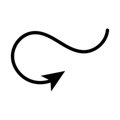 Hand Arrow Pointing Direction Line Icon. Simple Doodle Stroke Arrow Vector.