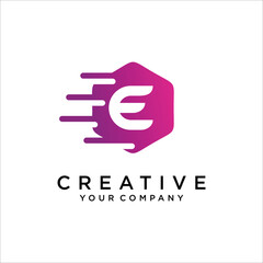 Dots Letter E Logo Design Vector Template