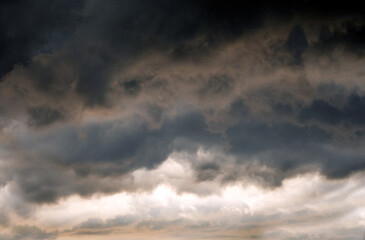 Dark clouds with a stormy sky, a summertime storm is on the way