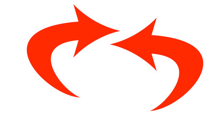 Red and Blue arrow icon, red color arrow indicator Symbol