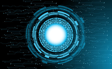 blue technology circle background