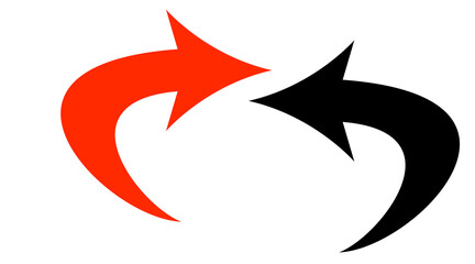 Red and Blue arrow icon, red color arrow indicator Symbol