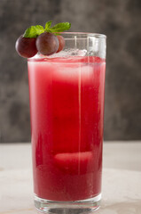 Natural grape juice in a glass