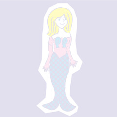 ハロウィンに人魚の仮装をしている女性