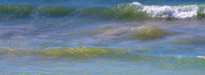wave panorama on Lake Michigan in Michigan USA