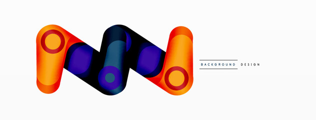 Modern stylish geometric background. Abstract round shapes composition for wallpaper, banner, background or landing