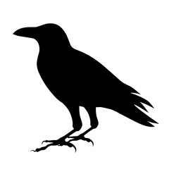 Crow silhouette vector. In Halloween theme. Great for Halloween design purposes. Isolated on a white background