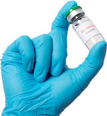 Obraz premium Coronavirus Vaccine in glass bottle.
