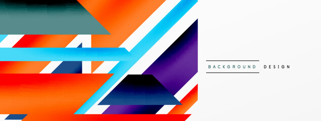 Minimal geometric abstract background. Dynamic 3d lines composition. Trendy techno business template for wallpaper, banner, background or landing