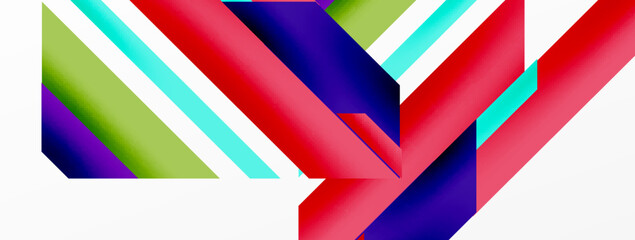 Minimal geometric abstract background. Dynamic 3d lines composition. Trendy techno business template for wallpaper, banner, background or landing