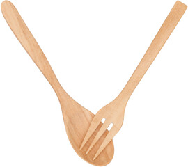 wooden spoon and wooden fork.