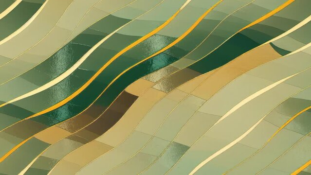 50s 60s 70s Retro Fashioned Incline Seamless Pattern Abstract Background. Boho Style Repetitive Smooth Curved Tilted Ornament Beige Wallpaper