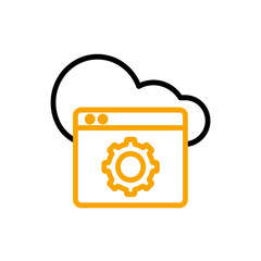 Cloud service and network icon. Simple element illustration. Cloud service and network concept outline symbol design.