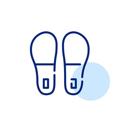 Pair of hotel slippers. Pixel perfect, editable stroke line icon