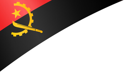 Angola flag flying on white background