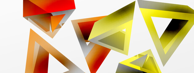 Obraz premium Triangle abstract background. 3d vector basic shape technology or business concept composition. Trendy techno business template for wallpaper, banner, background or landing
