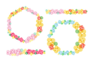 Floral frames and lines set with copy space on white background