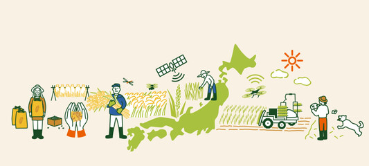 日本の米農家のイメージ