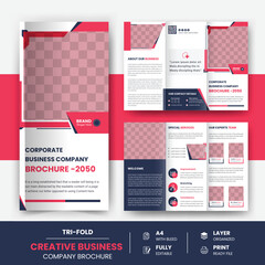 Creative corporate modern business trifold brochure template or company profile, cover page design
