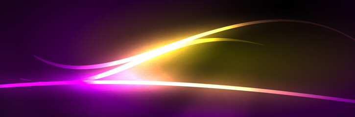 Blue neon glowing lines, magic energy space light concept, abstract background wallpaper design