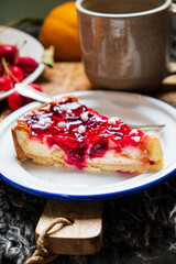 plum cake with tea, autumn days