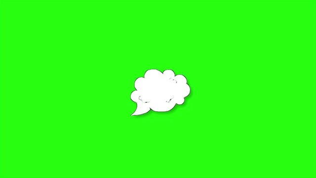 Loop animation comic cloud on green screen background