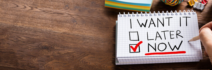 Man Writing I Want It Now