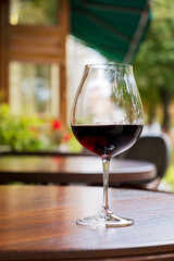 Served table set at summer terrace cafe