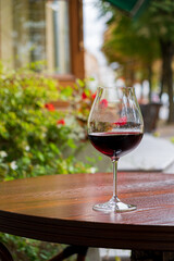 Served table set at summer terrace cafe