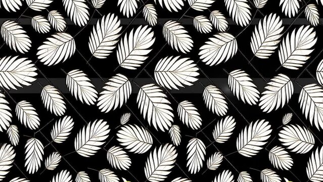 Bird feathers seamless looping animation. Easter animation with chicken feathers. flat render. Design for textiles, packaging, wrappers, greeting cards, paper, printing.