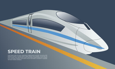 Modern high speed train vector illustration