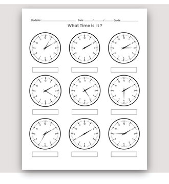 Time Learning Worksheet And Telling Time Worksheet For Kids Book