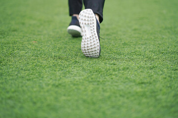 runner run with shoe against sun