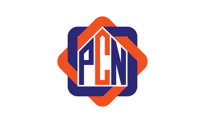 PCN three letter real estate logo with home icon logo design vector template | construction logo | housing logo | engineering logo | initial letter logo | minimalist logo | property logo | - obrazy, fototapety, plakaty