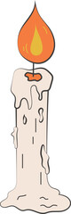 Halloween Candle Hand Drawn Illustration Graphic Element