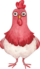 Chicken farm watercolor icon png