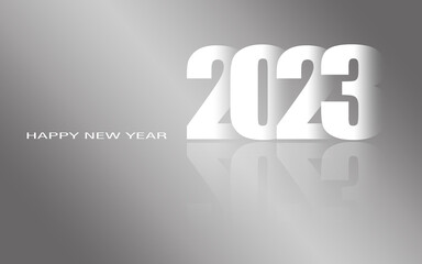 2023 creative concept Set of Happy New Year posters. Design templates for celebration and season decoration. gray gradient  backgrounds for branding, banners, covers
