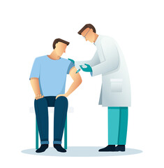 Doctor giving patient vaccine, Medicine healthcare concept