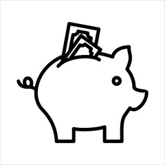 Piggy Bank Icon Logo Design Vector Template Illustration Sign And Symbol Pixels Perfect