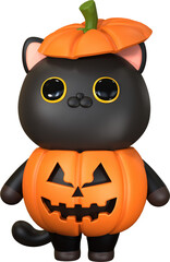 Happy halloween 3d render cat illustration