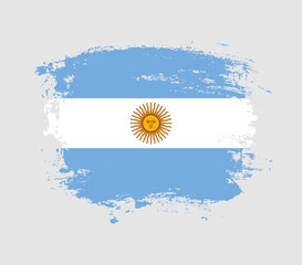 Elegant grungy brush flag with Argentina national flag vector