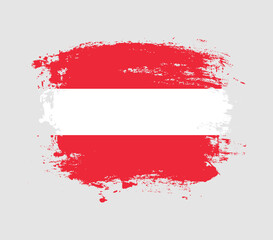Elegant grungy brush flag with Austria national flag vector