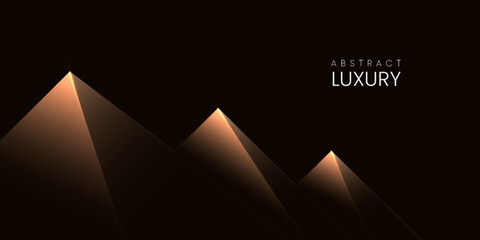 Abstract luxury background with golden glowing geometric shape for poster, banner, backdrop