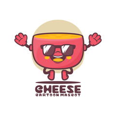 cheese cartoon mascot. food vector illustration