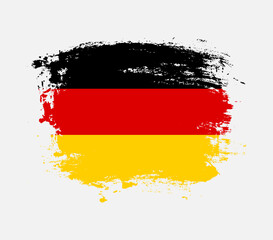 Fototapeta premium Elegant grungy brush flag with Germany national flag vector