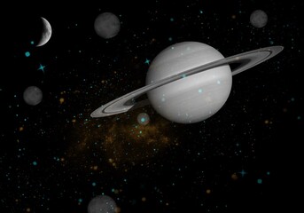 Fototapeta na wymiar Illustration of galaxy space universe stellar system, solar system, meteorite