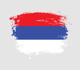Elegant grungy brush flag with Republika Srpska national flag vector